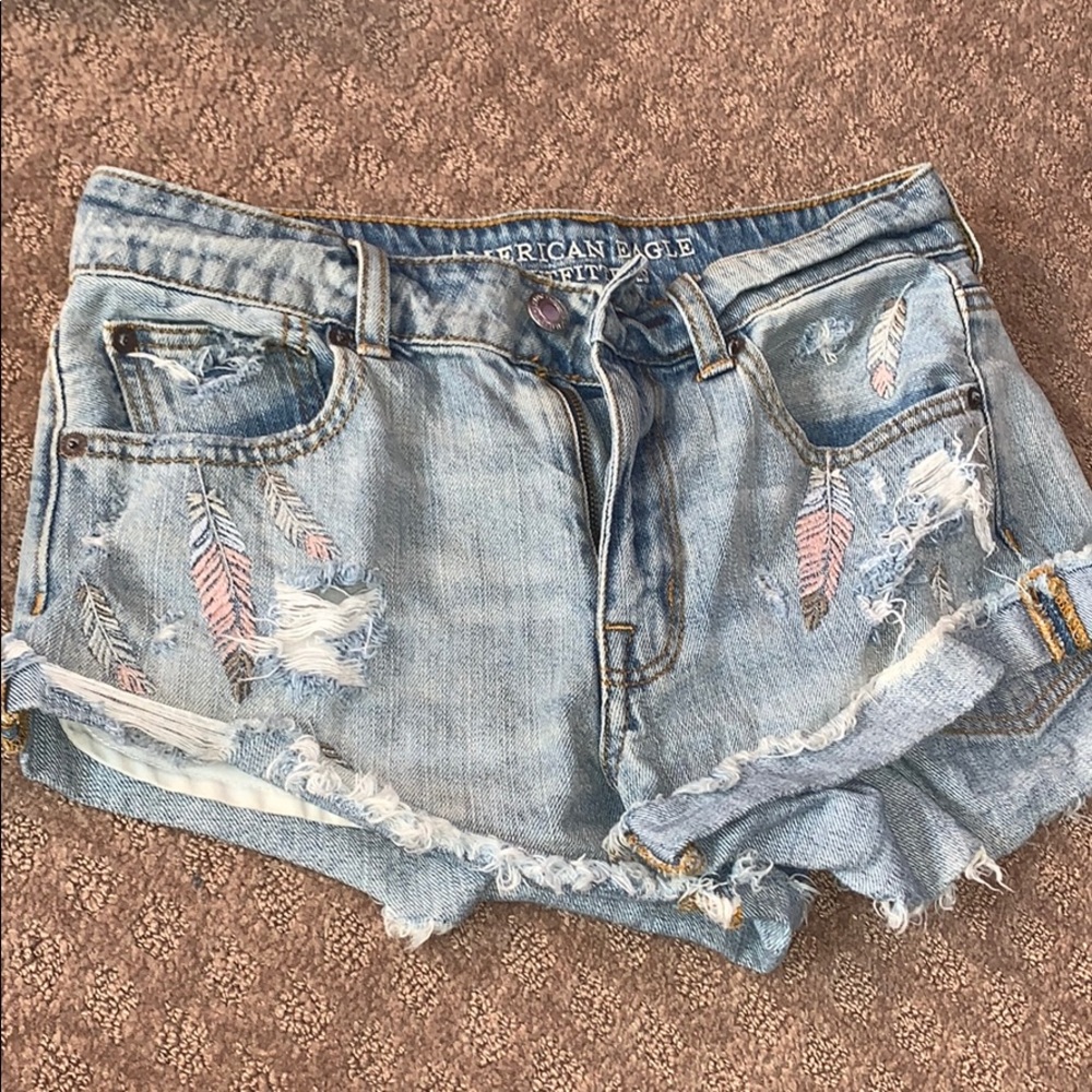 AE denim shorts